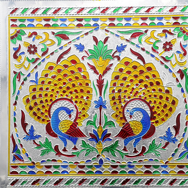 Minakari-Ringbox, Pfauentanz-Design, für 150 Ringe, 35,6x25x5,8 cm image number 6