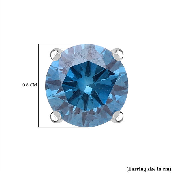 LUXURIANT DIAMOND - Lab Grown Blauer Diamant VS-EF Ohrringe 925 Silber Rhodiniert ca. 1,00 ct. image number 4