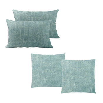 4-teiliges Set - Elegante melierte Kissenh&uuml;llen aus hypoallergener und atmungsaktiver Mikrofaser, 2x 40x40 cm und 2x 40x80 cm, T&uuml;rkis4-teiliges Set - Elegante melierte Kissenh&uuml;llen aus hypoallergener und atmungsaktiver Mikrofaser, 2x 40x40 cm und 2x 40x80 cm, T&uuml;rkis