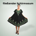 Luftiges Sommerkleid, 100% Viskose, One Size, Schwarz, grünes Blumenmuster image number 3
