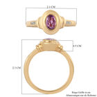 Rosa Saphir und Zirkon-Ring, 925 Silber vergoldet, 0,63 ct. image number 6