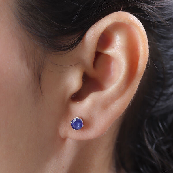 Masoala Saphir-Ohrstecker, (Fissure gef&uuml;llt), 925 Silber ca. 1.51 ct image number 3