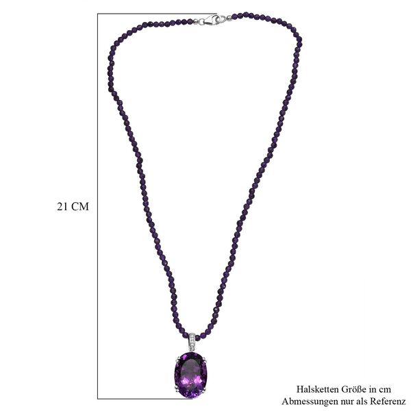 Afrikanischer Amethyst und Zirkon Anhänger mit 50cm Kette - 75,57 ct. image number 6