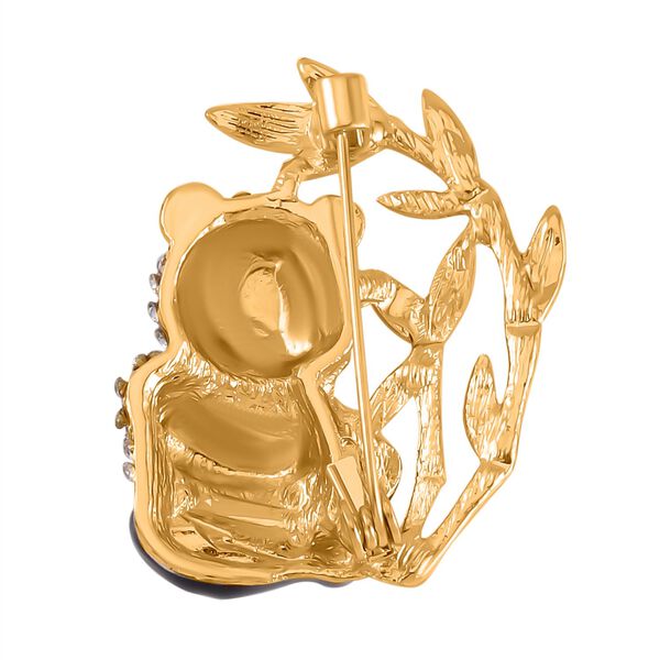 Wei&szlig;er Kristall Brosche  emailliert image number 3