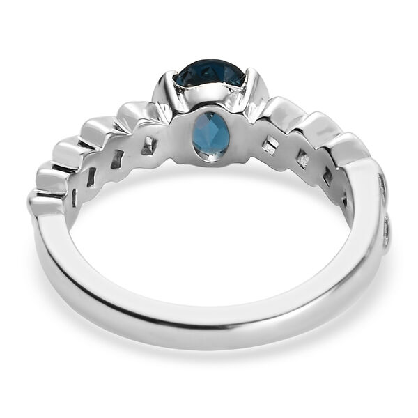 London Blau Topas Ring 925 Silber Bicolor  ca. 0,99 ct image number 6
