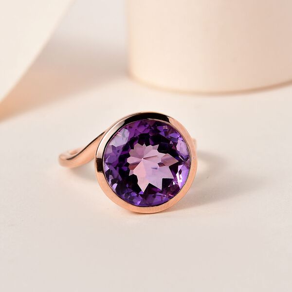 AAA Rose De France Amethyst Ring, 925 Silber rosévergoldet (Größe 18.00) ca. 6.04 ct image number 2