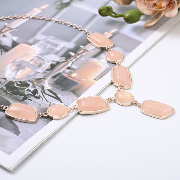 Rosenquarz-Halskette, 45 cm, rosafarben ca. 134,50 ct image number 2