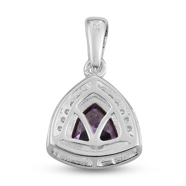 LUSTRO STELLA - Amethyst Zirkonia und wei&szlig;er Zirkonia-Anh&auml;nger, 925 Silber, ca. 1,50 ct image number 5