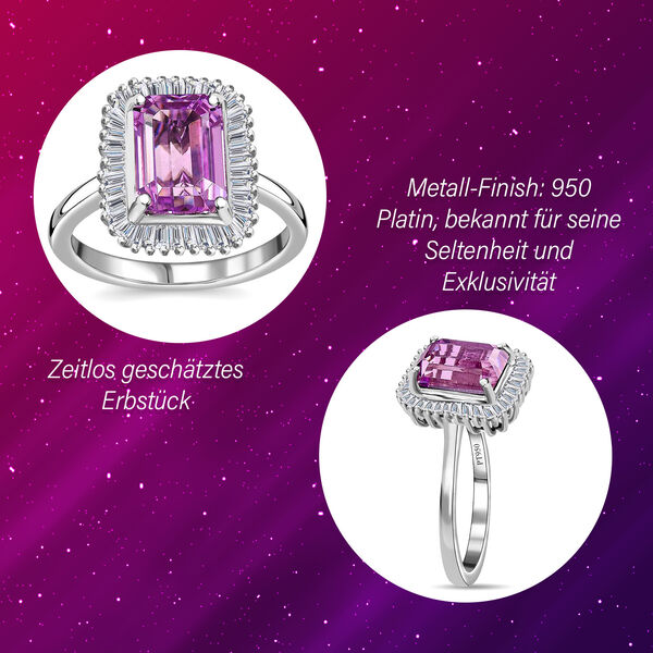 AAAA Patroke Kunzit und Diamant Ring in 950 Platin - 3,80 ct. image number 4