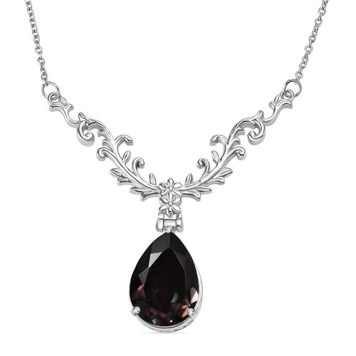 Farbwechsel-Alexandrit-Quarz-Triplette Halskette ca. 45 cm Edelstahl ca. 11.22 ct image number 0