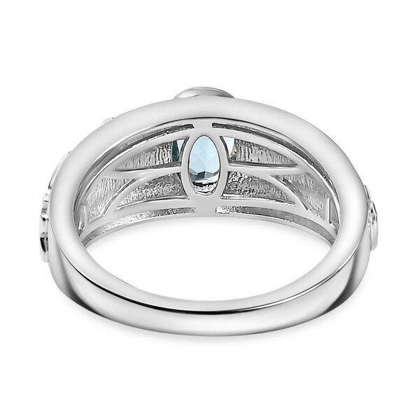 Paraiba-Apatit Ring, 925 Silber rhodiniert (Größe 18.00) ca. 0.80 ct image number 6