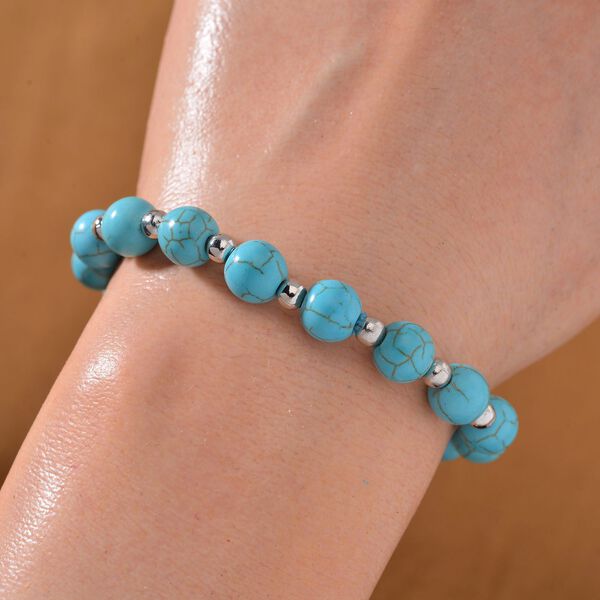 Blauer Howlit Armband ca. Flexibles cm ca. 60.00 ct image number 2