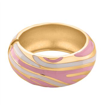 Emaille-Armreif im Wellen-Design, ca. 18 cm, Rosa