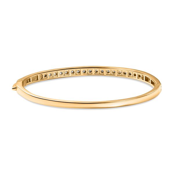 Weißer Diamant Armreif ca. 19 cm Messing image number 5