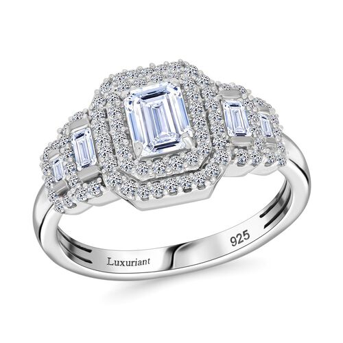 LUXURIANT DIAMOND- SGL zertifizierter VS-EF Labor Diamant Ring, 925 Silber platiniert - 1 ct. image number 2