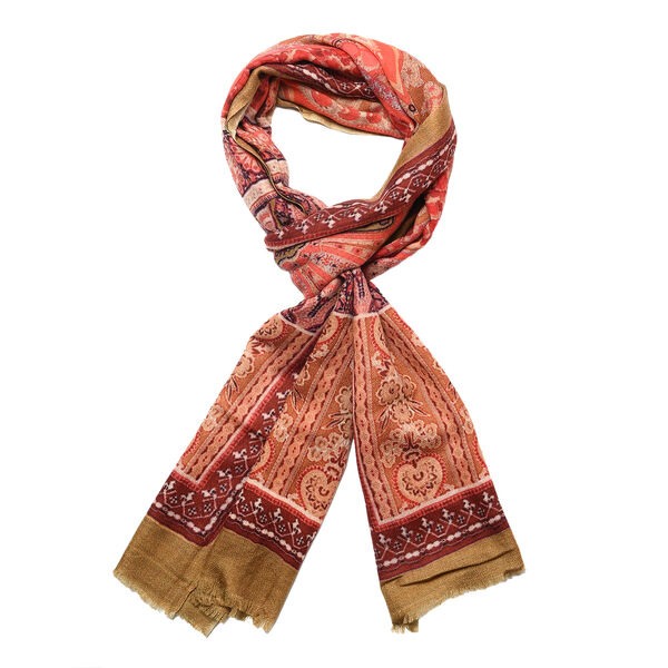 LA MAREY - 100% Kaschmirwolle Schal, Gr&ouml;&szlig;e - 70 x 190cm. Orange image number 4