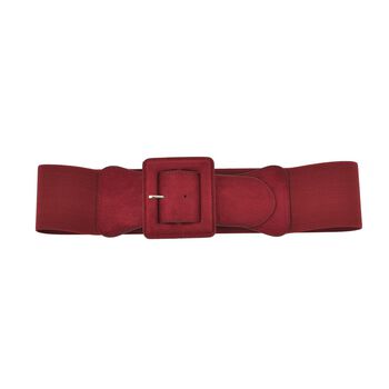 Stretchg&uuml;rtel mit Schnalle aus Kunstwildleder, rot