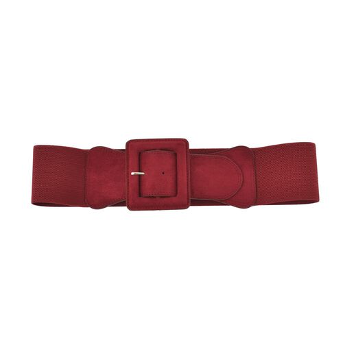 Stretchgürtel mit Schnalle aus Kunstwildleder, rot image number 0