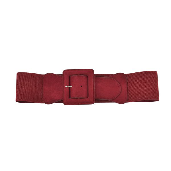 Stretchg&uuml;rtel mit Schnalle aus Kunstwildleder, rot