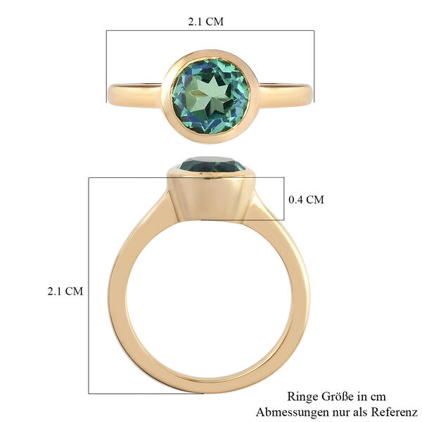 Pfau Triplett Quarz Solit&auml;r Ring 925 Silber vergoldet  ca. 1,34 ct image number 7