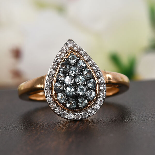 Alexandrit und Zirkon Ring 925 Silber Gelbgold Vermeil image number 2