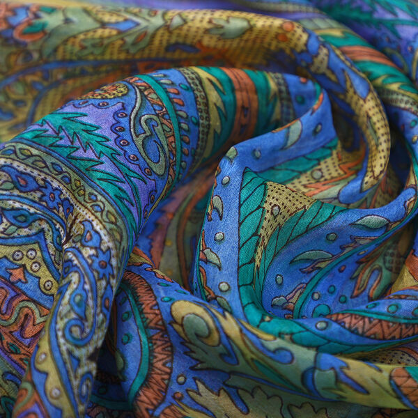 100% Natur Seide, Designer Schal, 50x160 cm, Hellgr&uuml;n image number 6