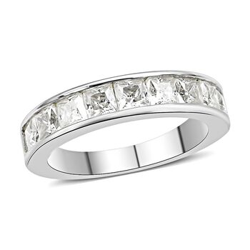 Moissanit-Ring, 925 Silber Platin  ca. 1,22 ct