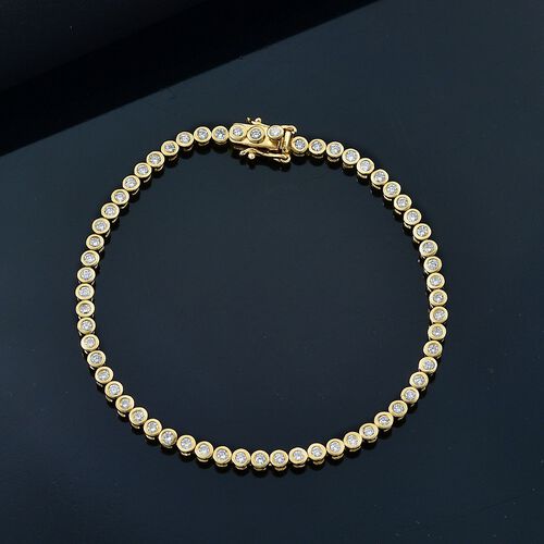 LUXURIANT DIAMOND - Lab Grown Diamant SI-GH SGL zertifiziert Armband ca. 19 cm 925 Silber 750 Gelbgold Vermeil ca. 2.00 ct image number 1