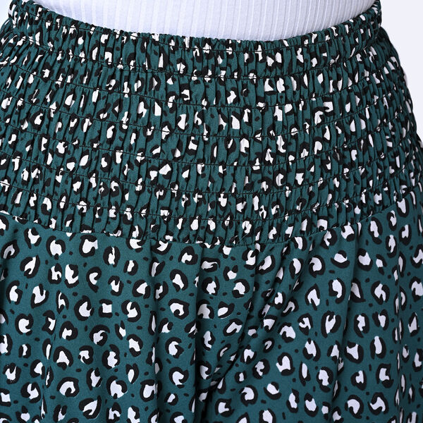 Weit geschnittene Freizeithose, Smockbund, 85x39cm, Grün und weiß image number 6