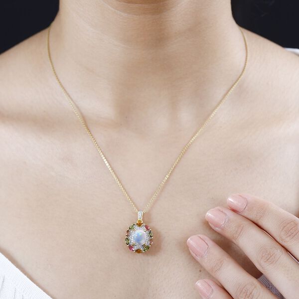 AA Nat&uuml;rlicher, &auml;thiopischer Welo Opal, Multi-Turmalin und Zirkon Anh&auml;nger - 2,49 ct. image number 4