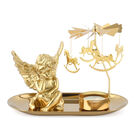 THE 5TH SEASON: Träumendes Schutzengelmädchen mit drehbarem Kerzenhalter und 10 Teelichtern, Gold image number 0