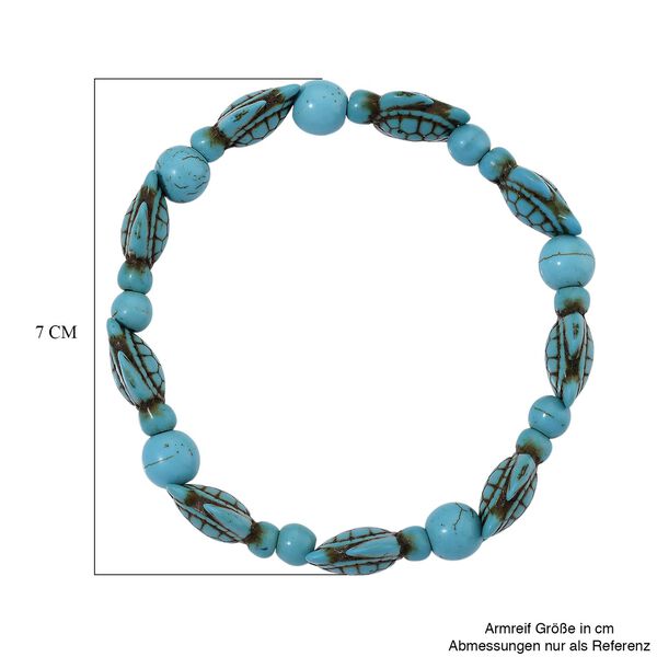 Flexibles blaues rekonstituiertes Howlith Armband, Schildkr&ouml;ten-Design - 75 ct. image number 4