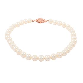 Süßwasser Perle Armband ca. 18 cm Messing rosévergoldet 3.45 ct