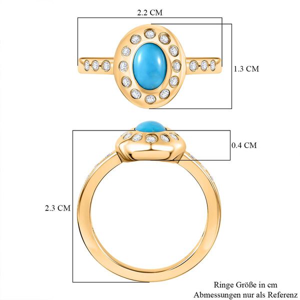 AA Sleeping Beauty T&uuml;rkis und Zirkon Ring- 1,10 ct. image number 7