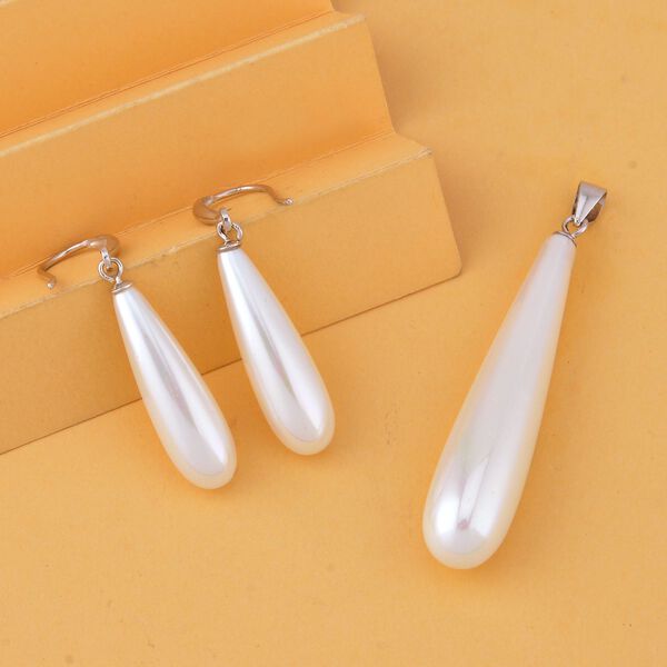 K&ouml;nigin der Edelsteine- Wei&szlig;es Muschelperlen-Schmuckset image number 2