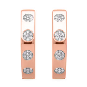 Weißer Diamant P Ohrringe 925 Silber Roségold Vermeil ca. 0.25 ct