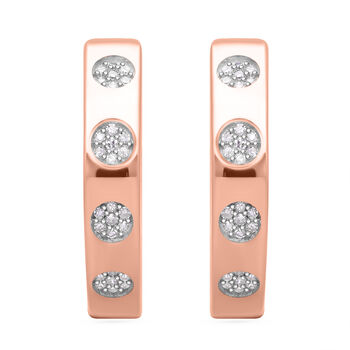 Wei&szlig;er Diamant P Ohrringe 925 Silber Ros&eacute;gold Vermeil ca. 0.25 ct