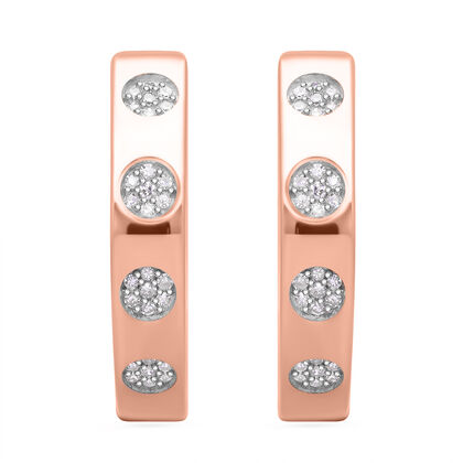 Wei&szlig;er Diamant P Ohrringe 925 Silber Ros&eacute;gold Vermeil ca. 0.25 ct