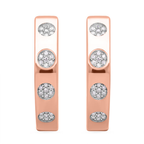 Weißer Diamant P Ohrringe 925 Silber Roségold Vermeil ca. 0.25 ct image number 0