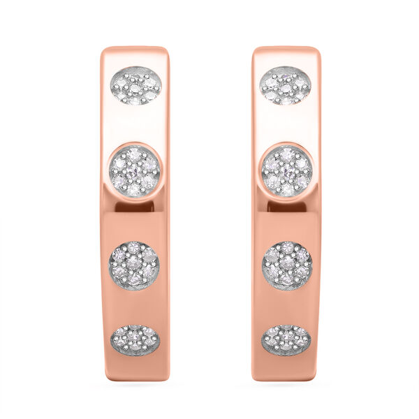 Wei&szlig;er Diamant P Ohrringe 925 Silber Ros&eacute;gold Vermeil ca. 0.25 ct