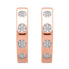 Weißer Diamant P Ohrringe 925 Silber Roségold Vermeil ca. 0.25 ct