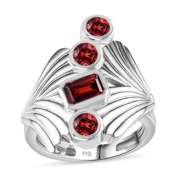 Roter Granat Ring Messing (Gr&ouml;&szlig;e 17.00) ca. 1,90 ct