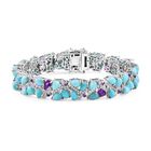 D'Joy Larimar, Afrikanischer Amethyst Armband ca. 19 cm 925 Silber rhodiniert ca. 28,54 ct.