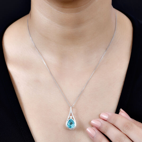 Smaragd Quarz Triplett und Zirkon Anhänger - 3,65 ct. image number 3