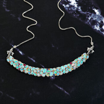Nat&uuml;rliche, &auml;thiopische Opal und Multi-Edelstein-Halskette - 16,48 ct.