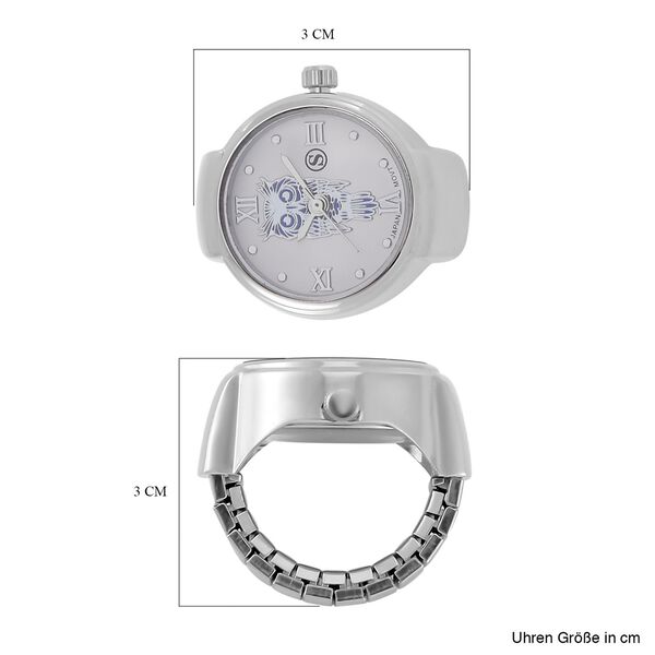 STRADA - Japanisches Uhrwerk, flexibles Ring-Uhr, Reiner Edelstahl image number 5