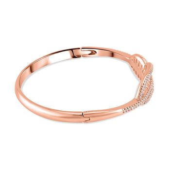 Wei&szlig;er Zirkonia-Armreif in Ros&eacute;goldton, 19 cm - 5 ct.