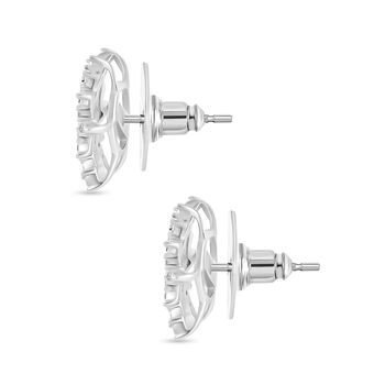 Ohrringe mit Diamantakzenten, 925 Silber platiniert