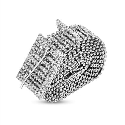 Kristall Tailleng&uuml;rtel, L&auml;nge 120cm, wei&szlig;farben