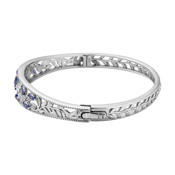 Tansanit Zirkonia und wei&szlig;er Zirkonia-Armreif, 19 cm image number 4